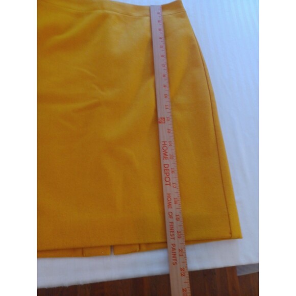 J. Crew The Pencil Skirt mustard gold wool 0 lined classic minimalist office - Picture 9 of 11